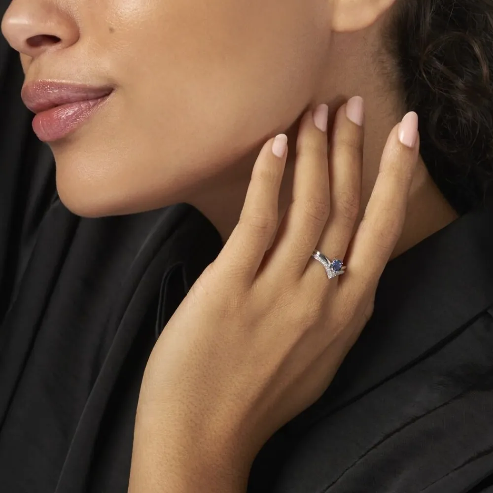 Marc Orian Anniversaire De Mariage|Bagues Saphir > Bague Pasqualina Or Blanc Saphir Et Diamant