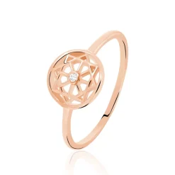 Marc Orian Bagues De Promesse|Bagues Fantaisie > Bague Peinda De Zirconium argent rose oxyde