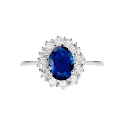 Marc Orian Bagues De Promesse|Bijoux Zirconium > Bague Perez 2 Argent Blanc Oxyde De Zirconium argent blanc oxyde bleu