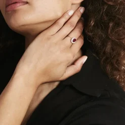 Marc Orian Bagues De Promesse|Bijoux Zirconium > Bague Perez 2 Argent Blanc Oxyde De Zirconium argent blanc oxyde rouge