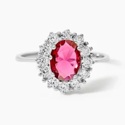 Marc Orian Bagues De Promesse|Bijoux Zirconium > Bague Perez 2 Argent Blanc Oxyde De Zirconium argent blanc oxyde rouge