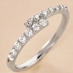 Bague Pisa Argent Blanc Oxyde De Zirconium
