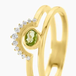 Marc Orian Bagues De Promesse|Bagues Fantaisie > Bague Poem Argent Jaune Péridot Oxyde De Zirconium