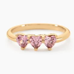Bague Poésie Rosée Love Plaque Or Jaune Oxyde De Zirconium
