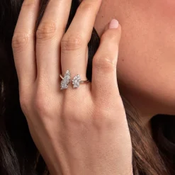 Marc Orian Bagues Fantaisie|Bijoux Zirconium > Bague Précieux Flocon Argent Blanc Oxyde De Zirconium