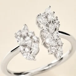 Marc Orian Bagues Fantaisie|Bijoux Zirconium > Bague Précieux Flocon Argent Blanc Oxyde De Zirconium