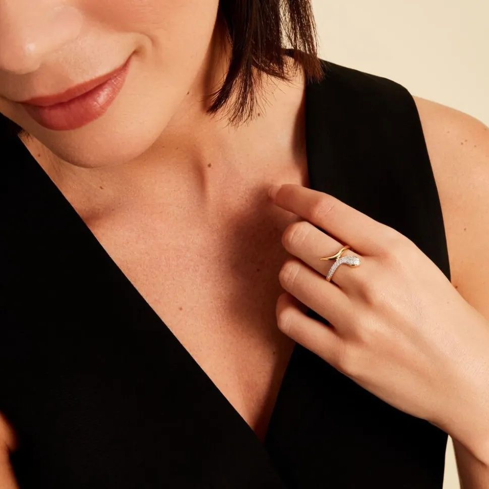 Bague Reyyanae Plaqué Or Jaune Oxyde De Zirconium
