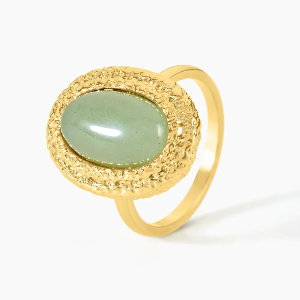 Marc Orian Bagues De Promesse|Bagues > Bague Ria Acier Jaune Aventurine