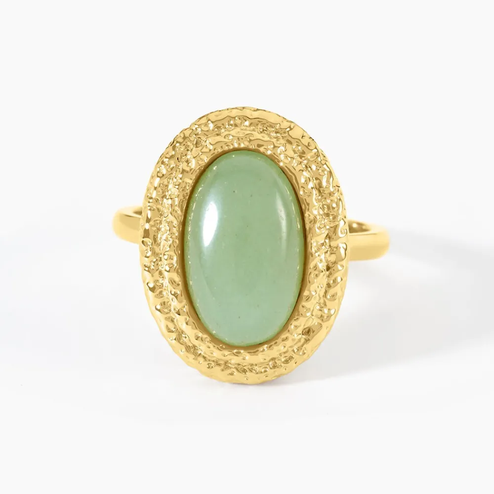 Marc Orian Bagues De Promesse|Bagues > Bague Ria Acier Jaune Aventurine
