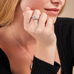 Marc Orian Bijoux Zirconium|Bagues > Bague Roseraie Argent Blanc Oxyde De Zirconium