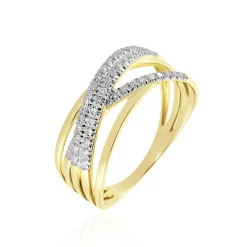Marc Orian Parures De Mariage|Bagues > Bague Roslyn Or Jaune Diamant Blanc