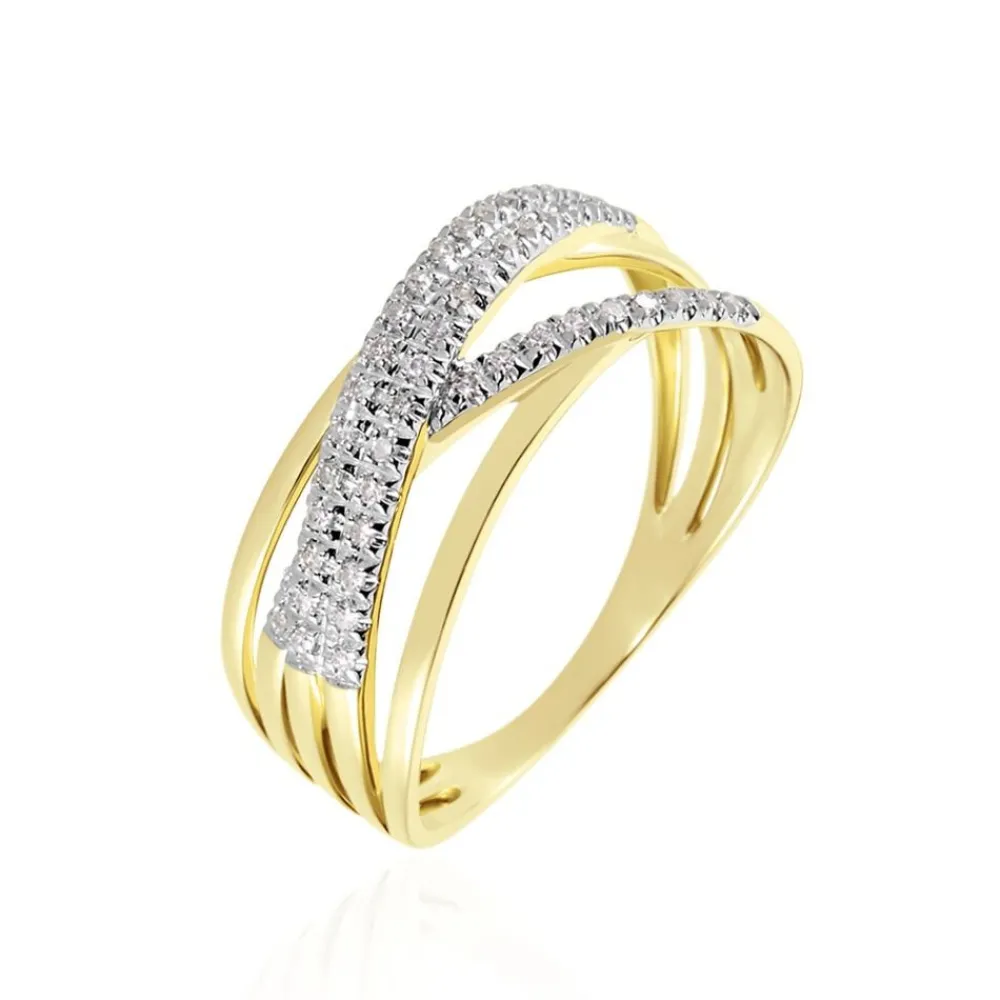 Marc Orian Parures De Mariage|Bagues > Bague Roslyn Or Jaune Diamant Blanc