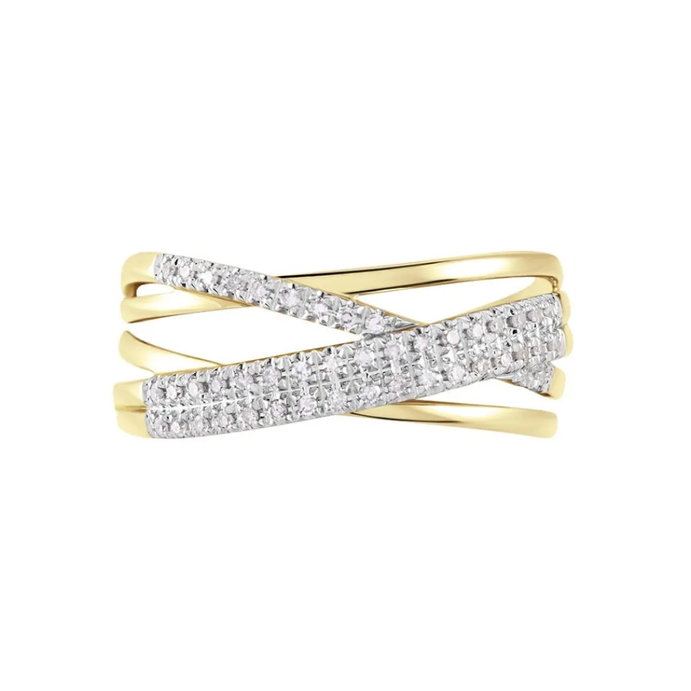 Marc Orian Parures De Mariage|Bagues > Bague Roslyn Or Jaune Diamant Blanc