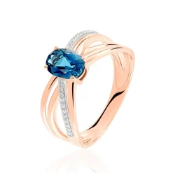 Marc Orian Anniversaire De Mariage|Bagues > Bague Sare Or Rose Topaze Et Oxyde De Zirconium