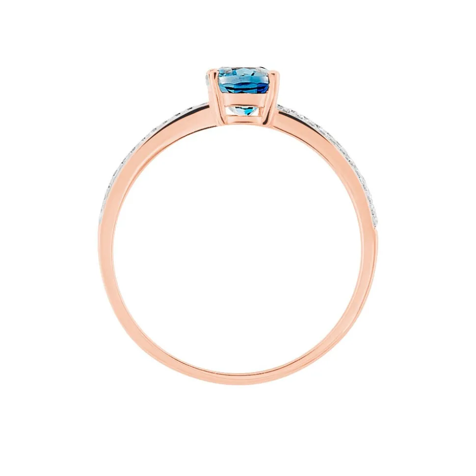 Bague Sarika Or Rose Topaze Et Oxyde De Zirconium