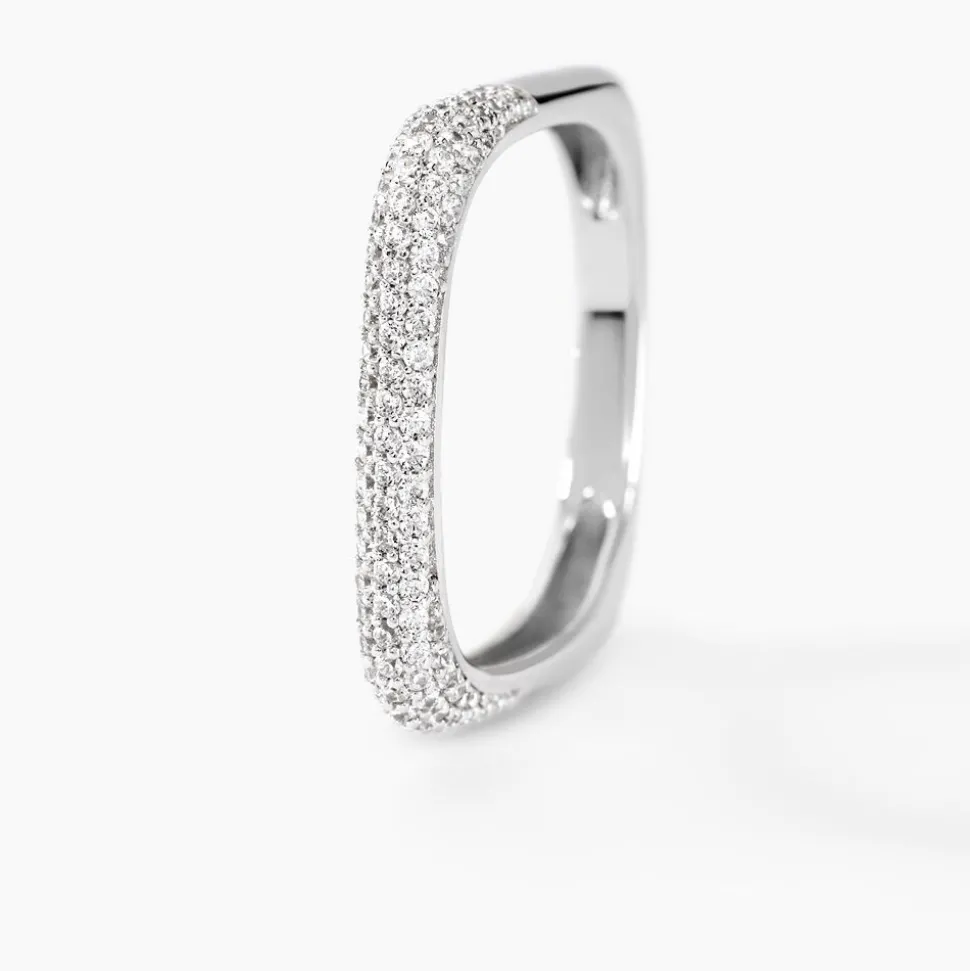 Bague Sattya Argent Blanc Oxyde De Zirconium