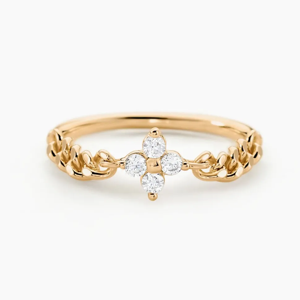 Bague Serenity Plaque Or Jaune Oxyde De Zirconium