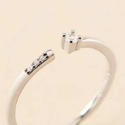 Bague Sherrie Argent Blanc Oxyde De Zirconium