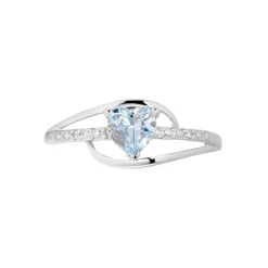 Bague Silucia Or Blanc Topaze Et Oxyde De Zirconium