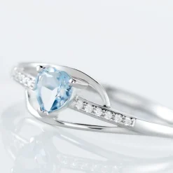 Bague Silucia Or Blanc Topaze Et Oxyde De Zirconium