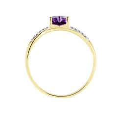 Bague Silucia Or Jaune Amethyste Et Oxyde De Zirconium