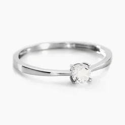 Bague Solitaire Abriel Or Blanc Oxyde De Zirconium