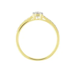 Bague Solitaire Accompagné Aramis Or Jaune Diamant Synthétique