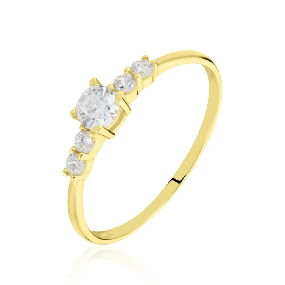Marc Orian Bagues De Promesse|Bijoux Zirconium > Bague Solitaire Accompagné Or Jaune Antonette Oxyde De Zirconium