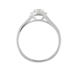 Bague Solitaire Accompagné Sosanna Or Blanc Diamant Synthétique