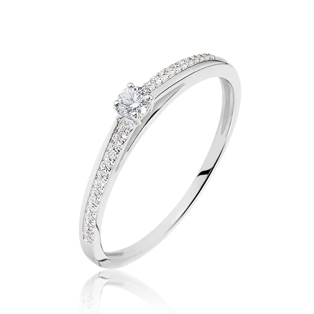 Marc Orian Bagues|Bagues Fiançailles > Bague Solitaire Alexandra Or Blanc Diamant