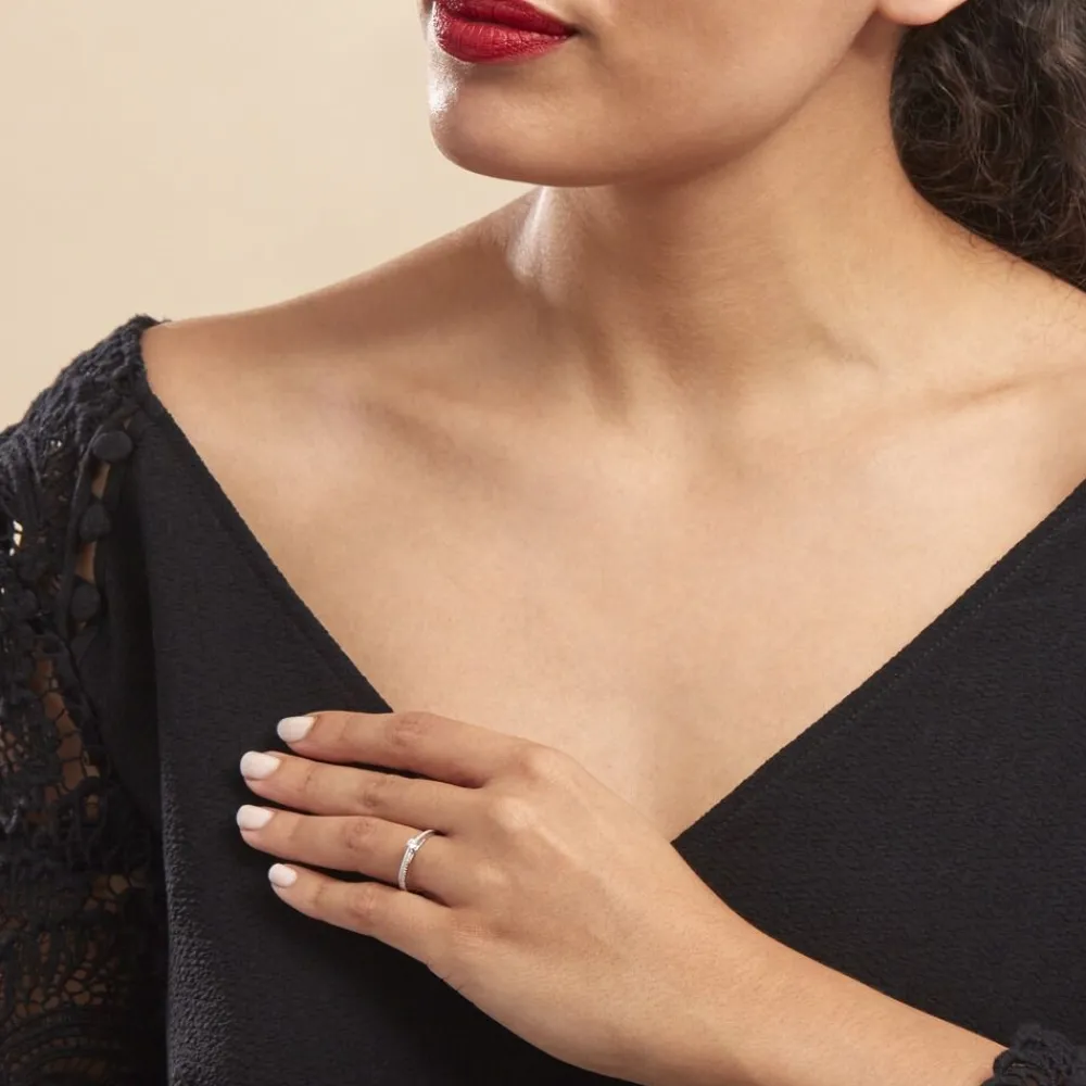 Marc Orian Bagues|Bagues Fiançailles > Bague Solitaire Alexandra Or Blanc Diamant