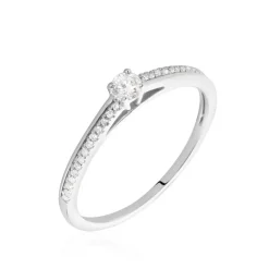 Bague Solitaire Alexandra Or Blanc Diamant