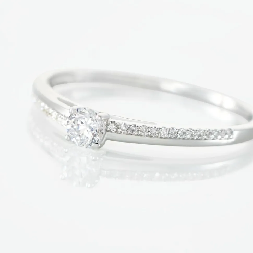 Bague Solitaire Alexandra Or Blanc Diamant