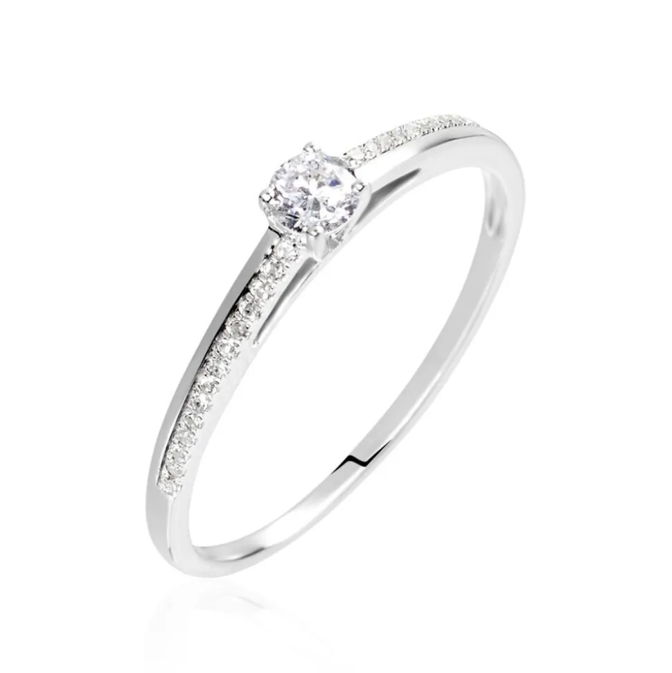 Bague Solitaire Alexandra Or Blanc Diamant