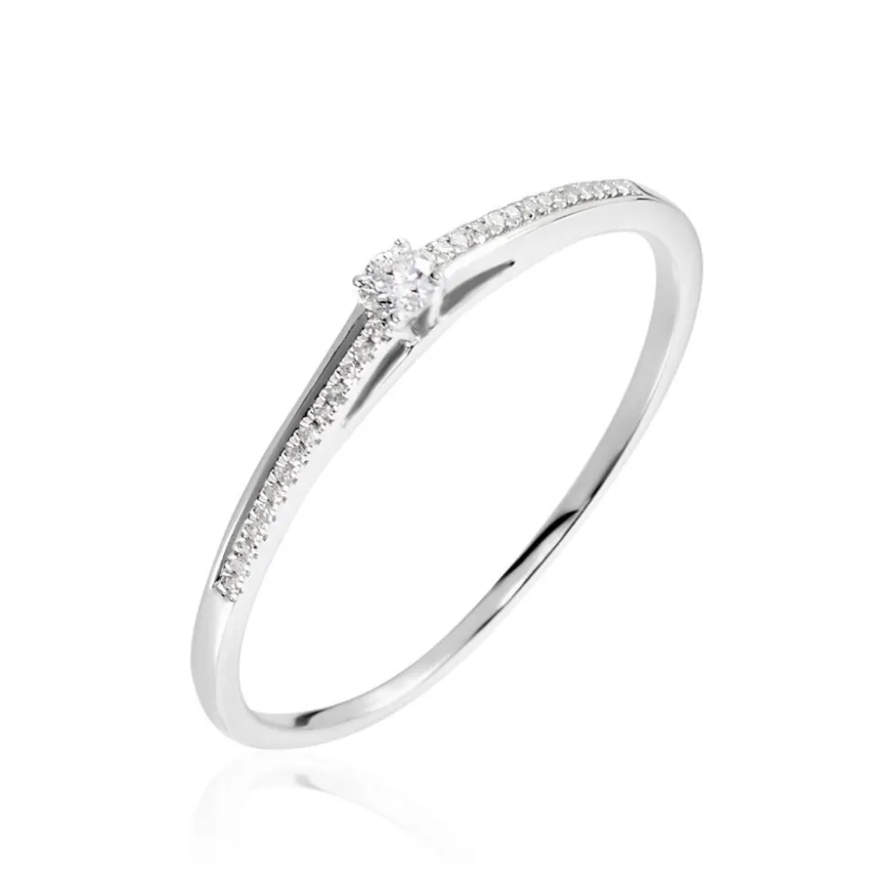 Bague Solitaire Alexandra Or Blanc Diamant