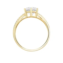 Bague Solitaire Alexendra Or Jaune Oxyde De Zirconium