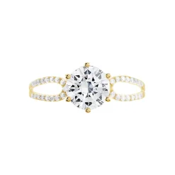 Bague Solitaire Alexendra Or Jaune Oxyde De Zirconium