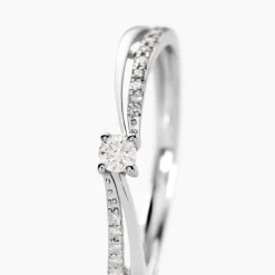Bague Solitaire Asia Or Blanc Diamant