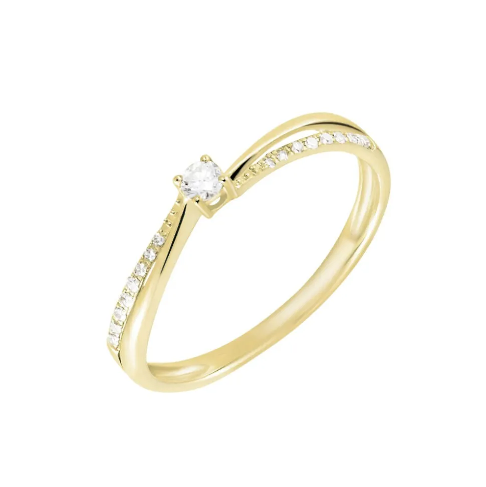 Bague Solitaire Asia Or Jaune Diamant