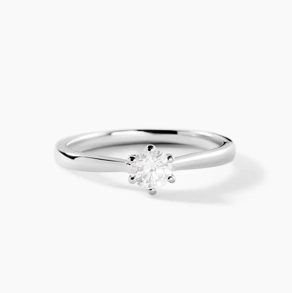 Bague Solitaire Athena Or Blanc Diamant