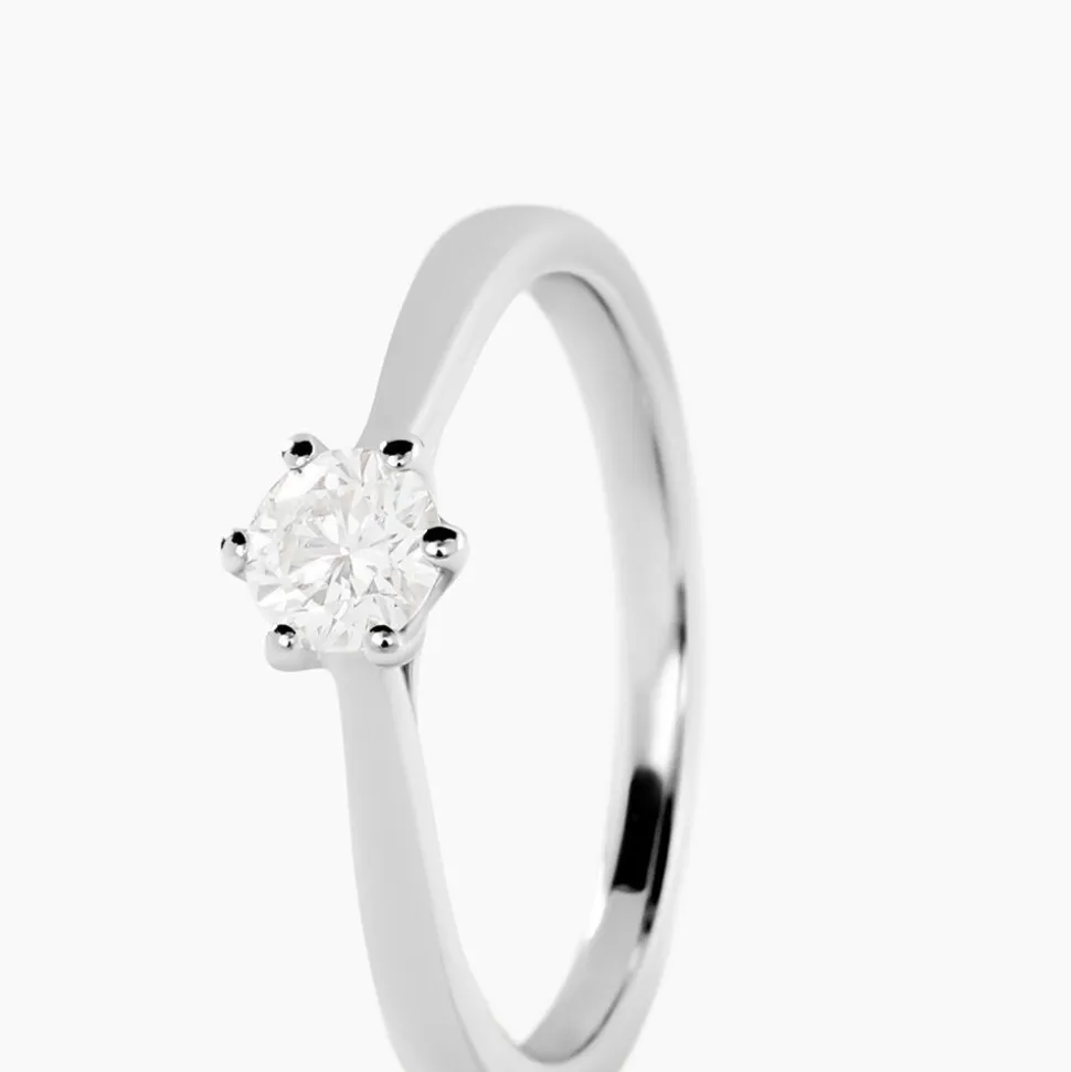 Bague Solitaire Athena Or Blanc Diamant