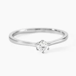 Bague Solitaire Athena Or Blanc Diamant