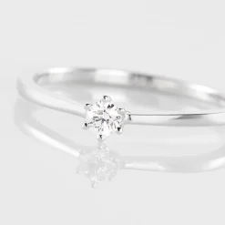 Bague Solitaire Athena Or Blanc Diamant