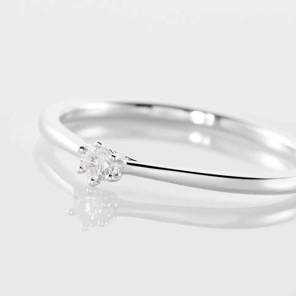Bague Solitaire Athena Or Blanc Diamant