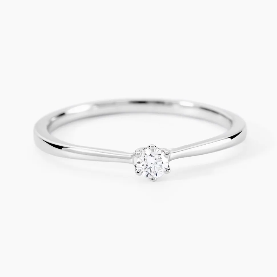 Bague Solitaire Athena Or Blanc Diamant