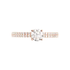 Bague Solitaire Dayna Or Rose Oxyde De Zirconium