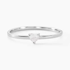Bague Solitaire 1er Solitaire Argent Blanc Oxyde De Zirconium