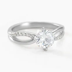 Marc Orian Bijoux Fantaisie|Bijoux Argent > Bague Solitaire Essie Argent Blanc Oxyde De Zirconium