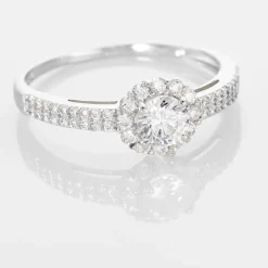 Bague Solitaire Fathima Or Blanc Oxyde De Zirconium