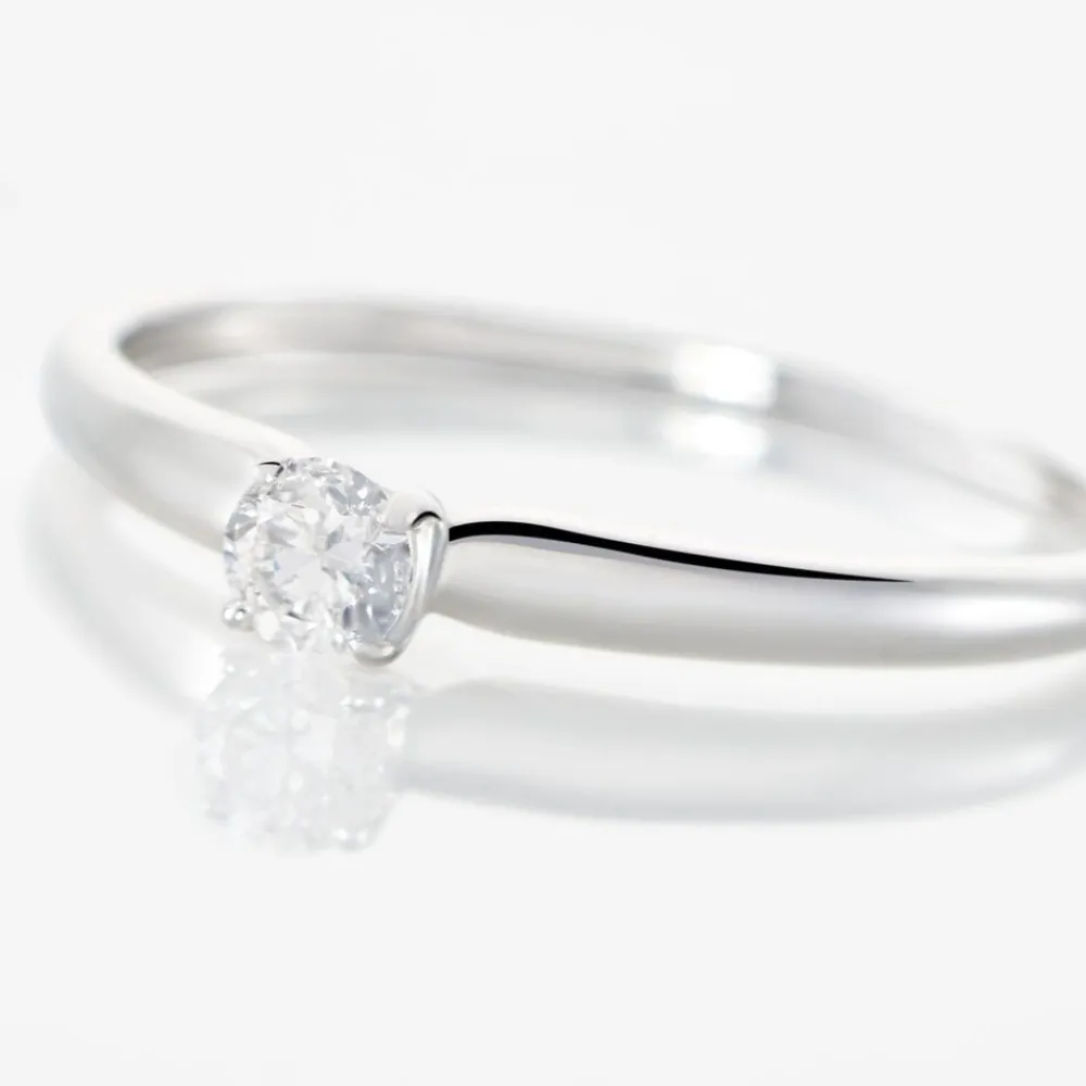 Marc Orian Anniversaire De Mariage|Bagues De Fiançailles > Bague Solitaire Flora Or Blanc Diamant